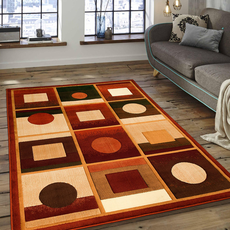 AllStar Rugs Geometric Orange/Black Area Rug & Reviews Wayfair.ca